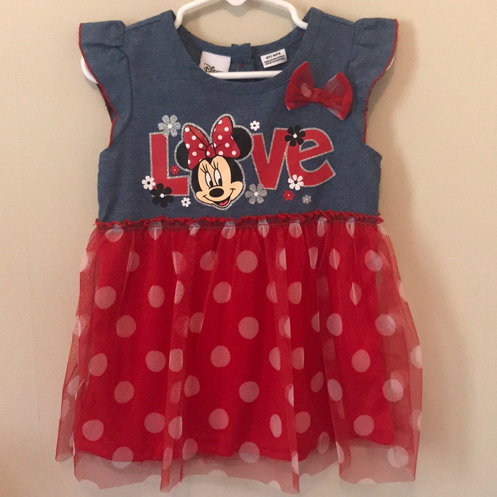 Disney Girls 3T Minnie Mouse Dress EUC